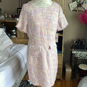 Nanette Lepore Tweed Pastel Metallic Dress - 12 NWT